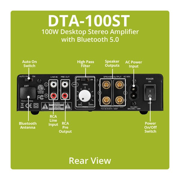 Main product image for Dayton Audio Desktop Hi-Fi Component Bundle with DTA-100LF and DTA-100ST300-482